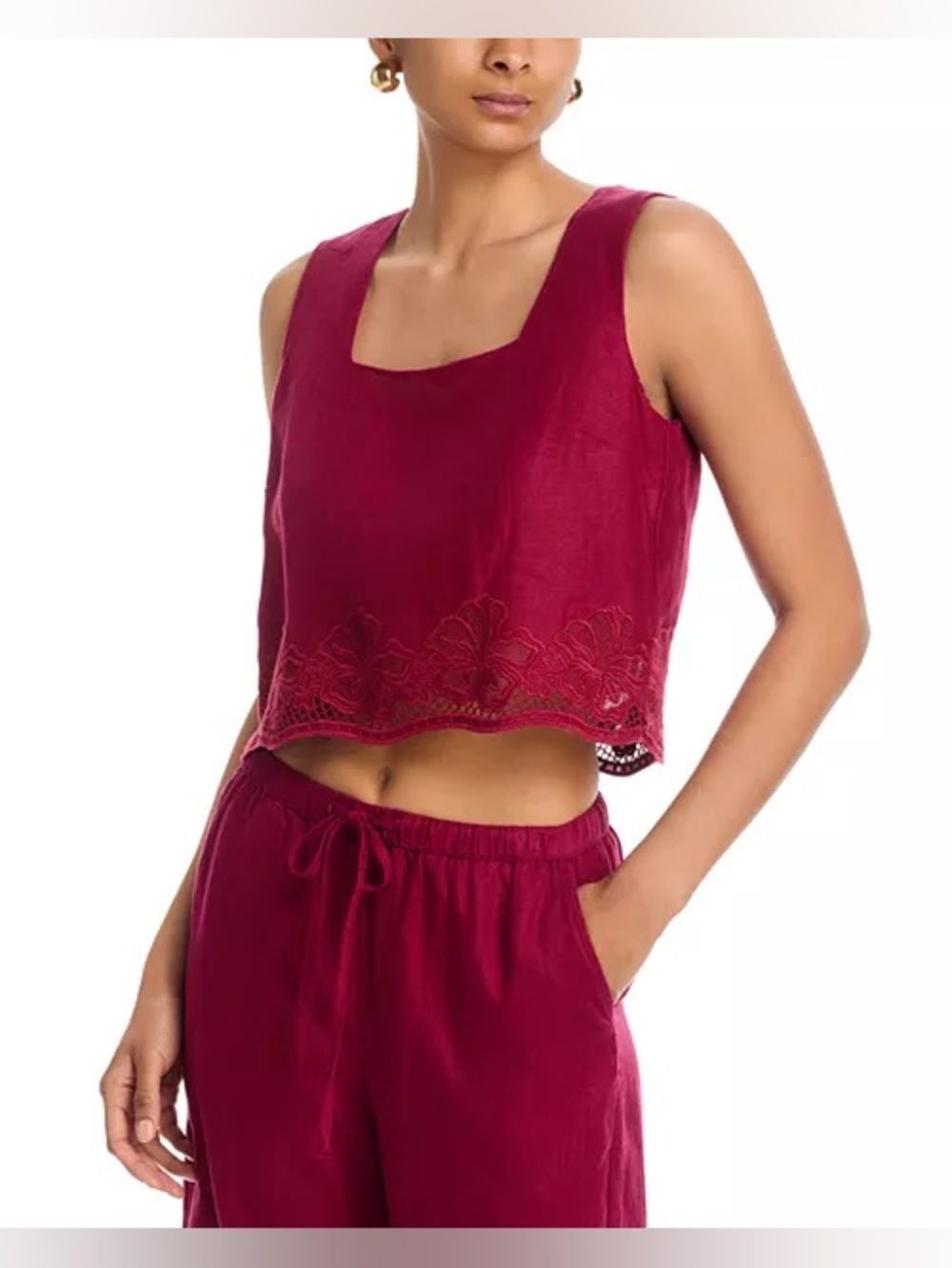 NWT Rails Akira Linen Embroidered Top